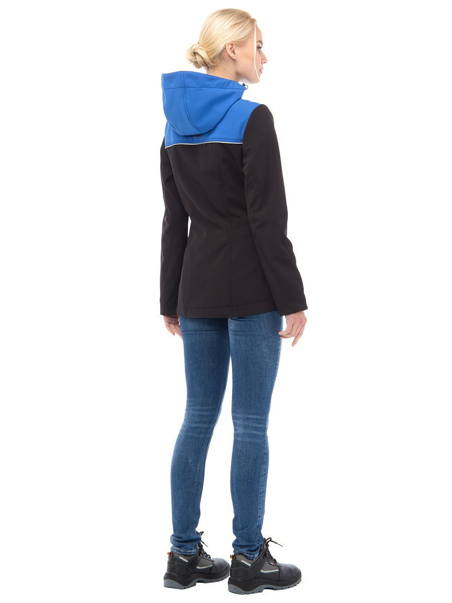 Куртка женская софтшелл «Тайм» с капюшоном, василек