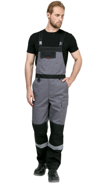 Костюм мужской рабочий летний "Гудзон" NEW с пк серый-черный