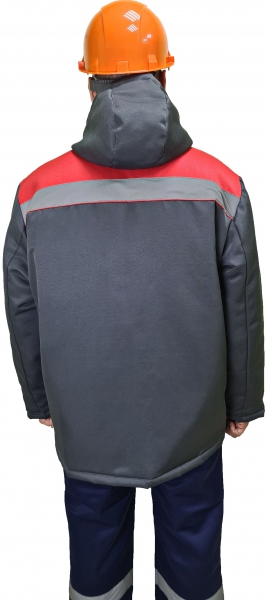 Куртка рабочая «Винтер» утепленная (серый с красным)