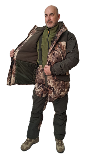 Костюм зимний «ГЕРКОН» куртка/брюки, цвет: кмф "ТАЙГА/т.хаки", ткань: Алова/Финляндия