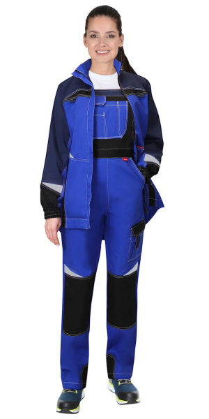 Костюм "ФАВОРИТ-МЕГА" женский, куртка, п/к васильковый с т.синим