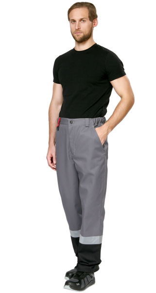 Брюки мужские рабочие летние для ИТР "Виват" NEW серо-черно-красные
