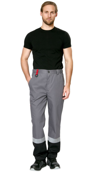 Брюки мужские рабочие летние для ИТР "Виват" NEW серо-черно-красные