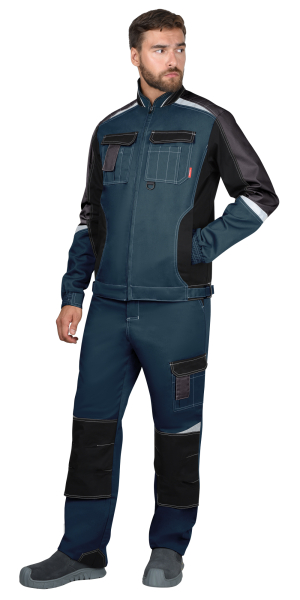 Куртка "КАСПИЙ" морена с черным, тёмно-серым и СОП