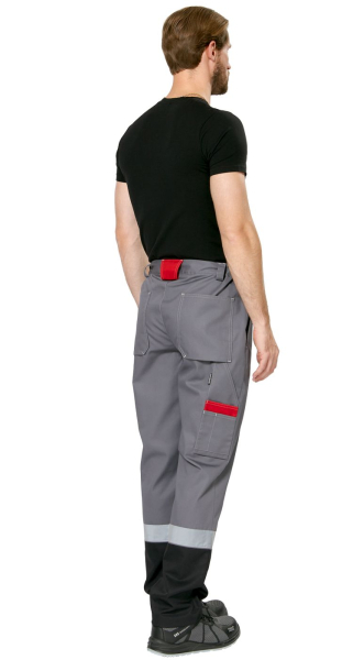 Брюки мужские рабочие летние для ИТР "Виват" NEW серо-черно-красные