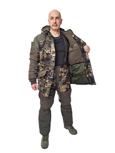 Костюм зимний «ГЕРКОН» куртка/брюки, цвет: кмф "ДЮНЫ/т.хаки", ткань: Алова/Финляндия
