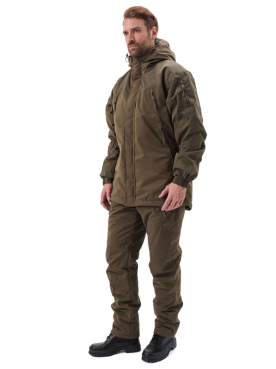 Костюм демисезонный «ГРАСК» куртка/брюки. цвет: хаки/т.хаки, ткань: Исландия