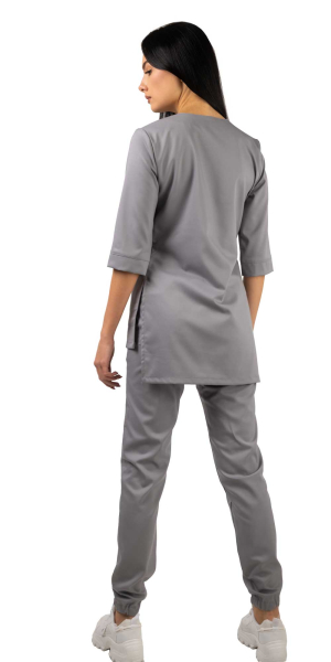 Костюм В-489 женский, блуза, брюки, серый