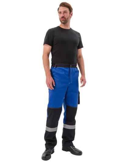 Костюм мужской "Волгарь" летний с брюками василек/черный