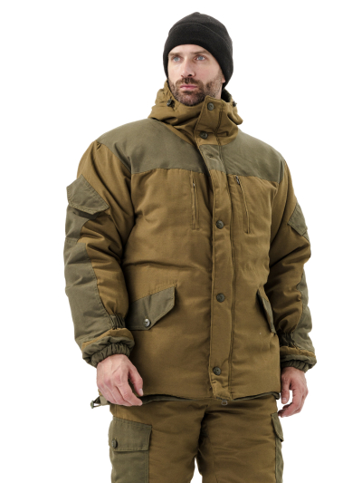 Костюм зимний "ГОРКА" куртка/брюки, цвет: св.хаки/т.хаки, ткань: Полибрезент