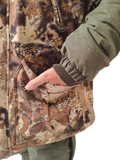 Костюм зимний «ГЕРКОН» куртка/брюки, цвет: кмф "ТАЙГА/т.хаки", ткань: Алова/Финляндия