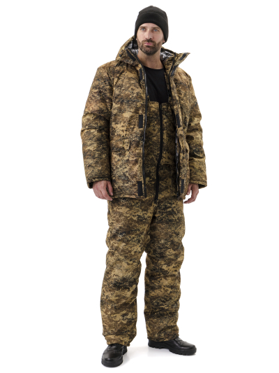 Костюм зимний "СКАНДИН" куртка/полукомб. цвет: кмф "ЯНТАРЬ", ткань: Алова