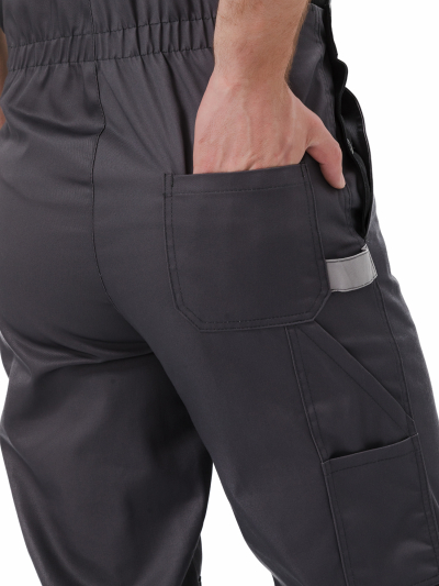 Костюм "МЕГА" куртка/полукомбинезон, цвет: Т.СЕРЫЙ/ЧЕРНЫЙ/СВ.СЕРЫЙ