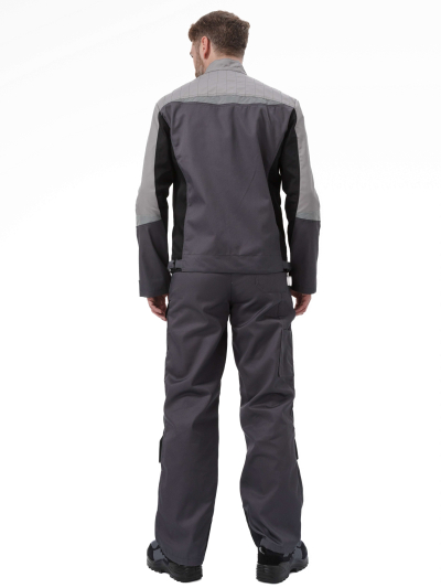Костюм "МЕГА" куртка/полукомбинезон, цвет: Т.СЕРЫЙ/ЧЕРНЫЙ/СВ.СЕРЫЙ