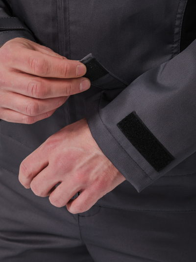 Костюм "МЕГА" куртка/полукомбинезон, цвет: Т.СЕРЫЙ/ЧЕРНЫЙ/СВ.СЕРЫЙ