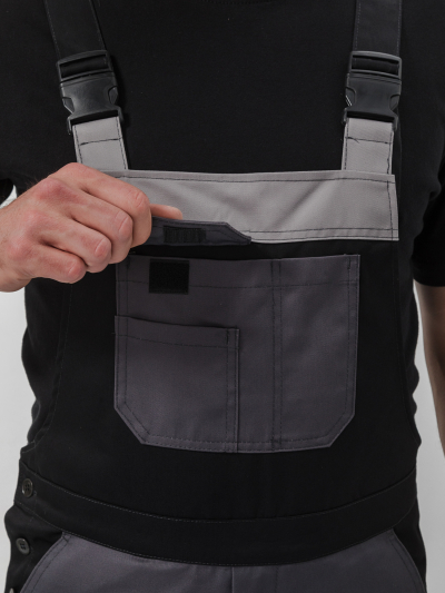 Костюм "МЕГА" куртка/полукомбинезон, цвет: Т.СЕРЫЙ/ЧЕРНЫЙ/СВ.СЕРЫЙ