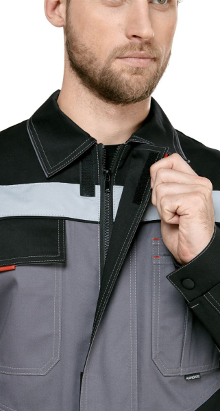 Костюм мужской рабочий летний "Гудзон" NEW с пк серый-черный