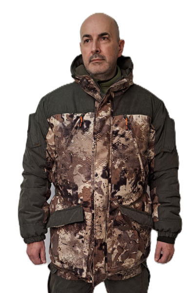 Костюм зимний «ГЕРКОН» куртка/брюки, цвет: кмф "ТАЙГА/т.хаки", ткань: Алова/Финляндия