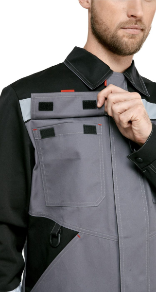 Костюм мужской рабочий летний "Гудзон" NEW с пк серый-черный