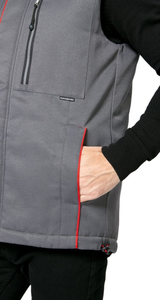 Жилет мужской утепленный рабочий "Авангард" серый-красный