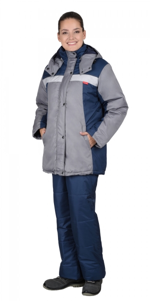 Куртка "ФРИСТАЙЛ" женская, т.синяя со стальным, тк.Дюспо