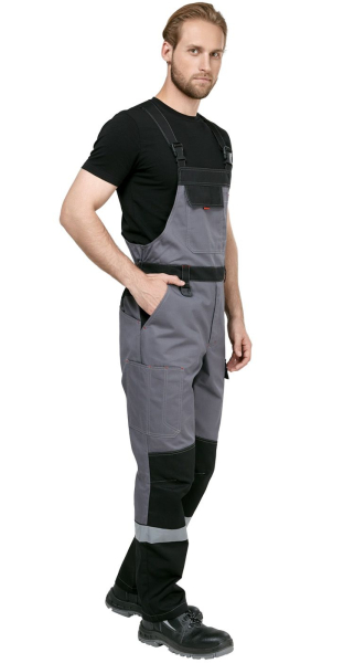 Костюм мужской рабочий летний "Гудзон" NEW с пк серый-черный