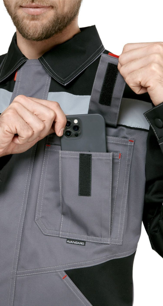 Костюм мужской рабочий летний "Гудзон" NEW с пк серый-черный