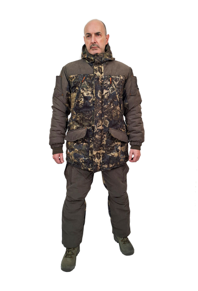 Костюм зимний «ГЕРКОН» куртка/брюки, цвет: кмф "ДЮНЫ/т.хаки", ткань: Алова/Финляндия
