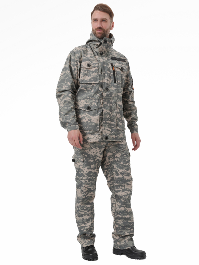 Костюм "СУМРАК" куртка/брюки, цвет: кмф "Цифра св.серый" , ткань: Рип-Стоп