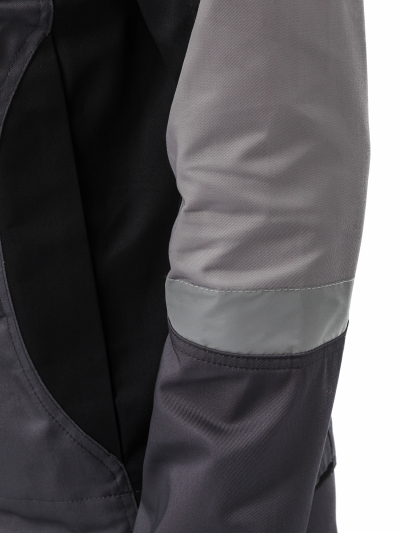 Костюм "МЕГА" куртка/полукомбинезон, цвет: Т.СЕРЫЙ/ЧЕРНЫЙ/СВ.СЕРЫЙ