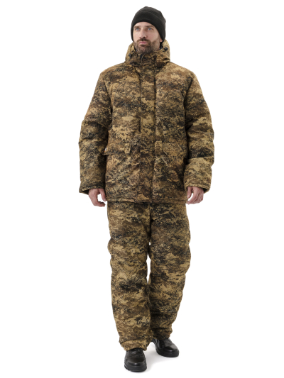 Костюм зимний "СКАНДИН" куртка/полукомб. цвет: кмф "ЯНТАРЬ", ткань: Алова