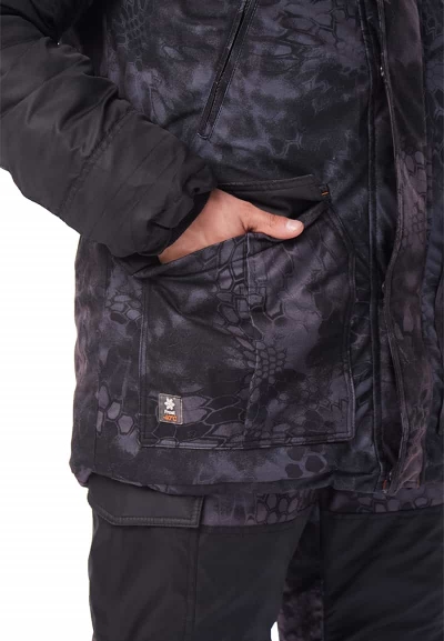 Костюм зимний «ГЕРКОН» куртка/брюки, цвет: кмф "черный питон", ткань: Алова/Кошачий глаз