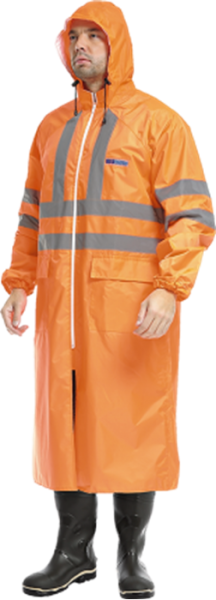 Плащ EXTRA-VISION WPL влагозащитный оранжевый с капюшоном