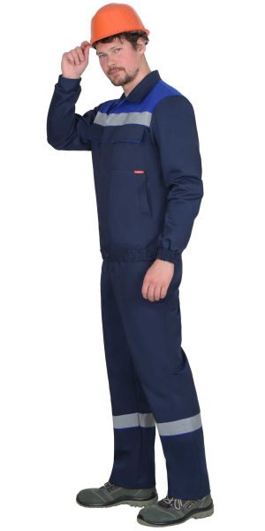 Костюм "МАСТЕР-РОСС" куртка кор., п/к, тёмно-синий с васильковым и СОП