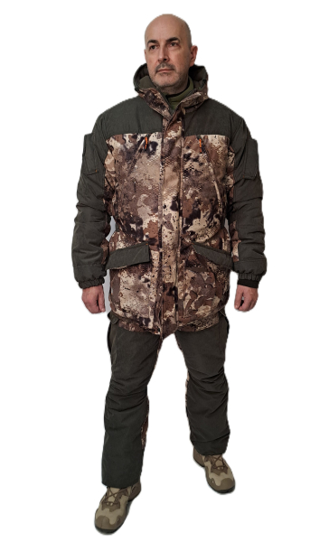 Костюм зимний «ГЕРКОН» куртка/брюки, цвет: кмф "ТАЙГА/т.хаки", ткань: Алова/Финляндия