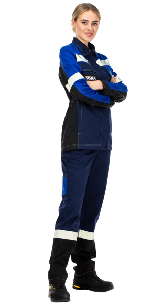 Куртка женская рабочая летняя для ИТР "Виват" NEW сине-черно-васильковая