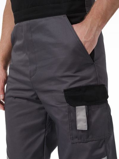 Костюм "МЕГА" куртка/полукомбинезон, цвет: Т.СЕРЫЙ/ЧЕРНЫЙ/СВ.СЕРЫЙ